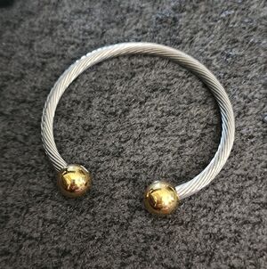 Silvertone and Goldtone Cuff Bracelet